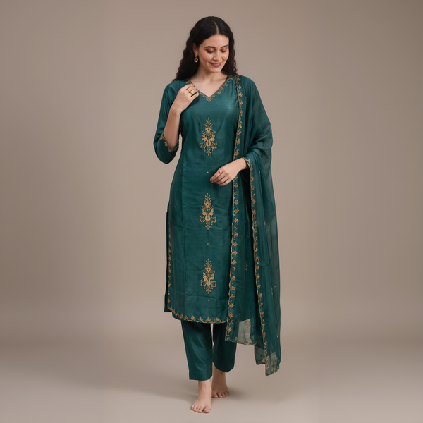 Emerald Zari Kurta Set