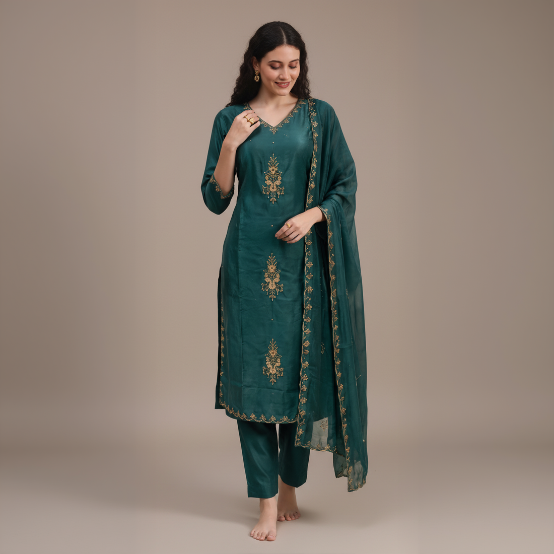 Emerald Zari Kurta Set