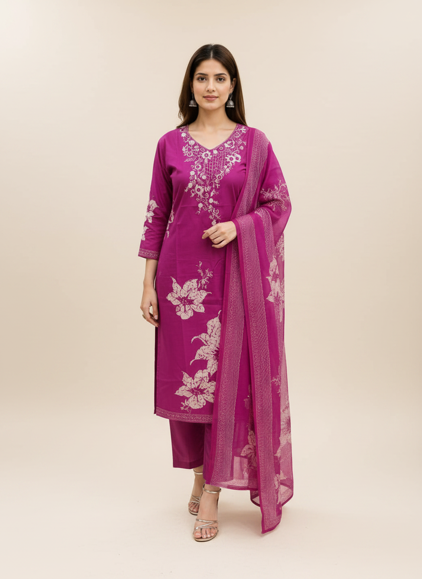 Magenta Lily Kurta Set