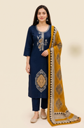 Navy Blue Silk Set