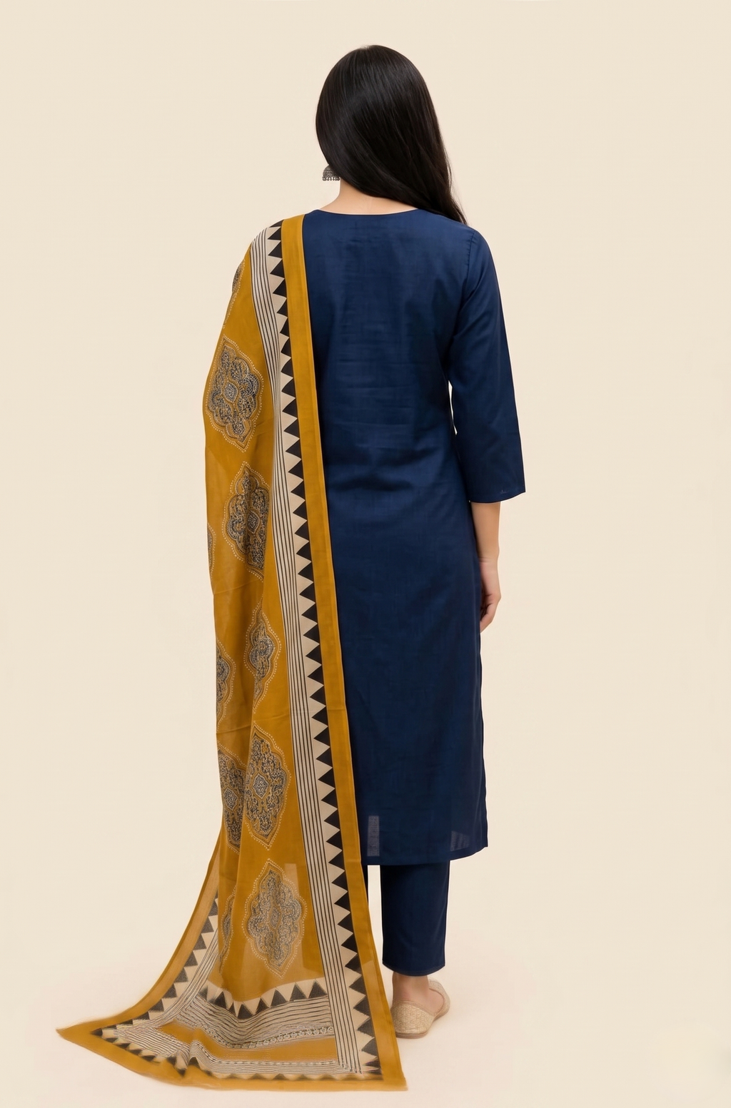 Navy Blue Silk Set