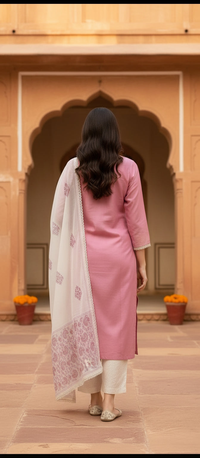 Dusty Rose Kurta Set