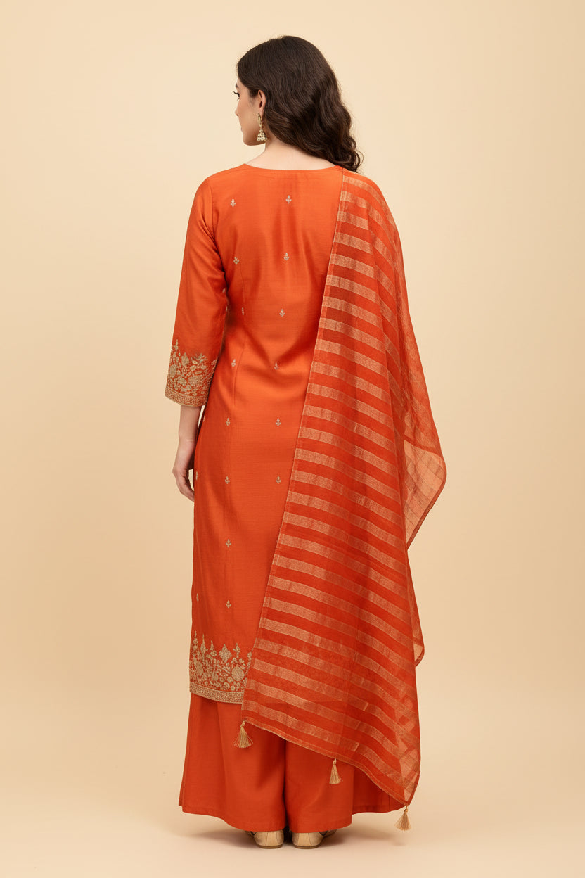 Burnt Orange Silk Set