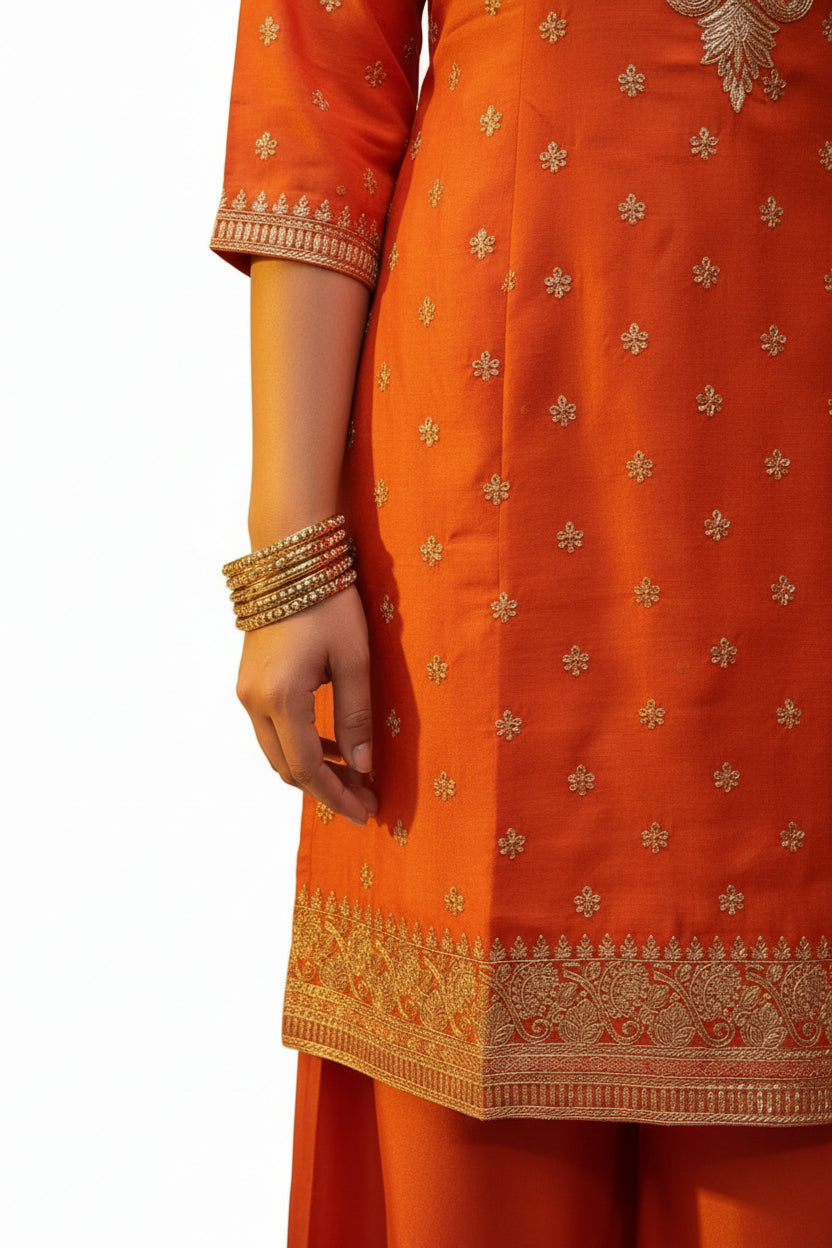Burnt Orange Silk Set