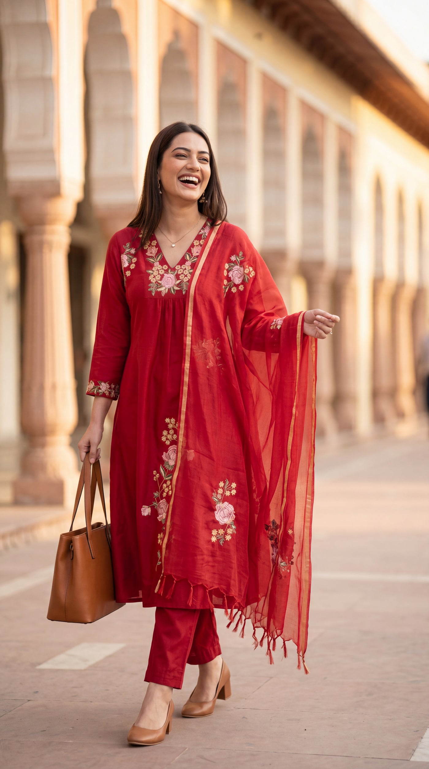 Model in a festive anarkali — The Cotton Studio